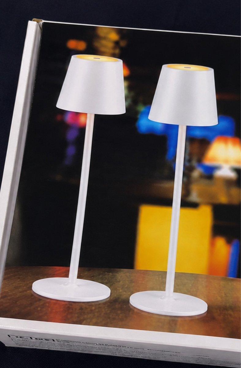 زوج مصابيح معدنية بيضاء LED | Lampes de Table Métal