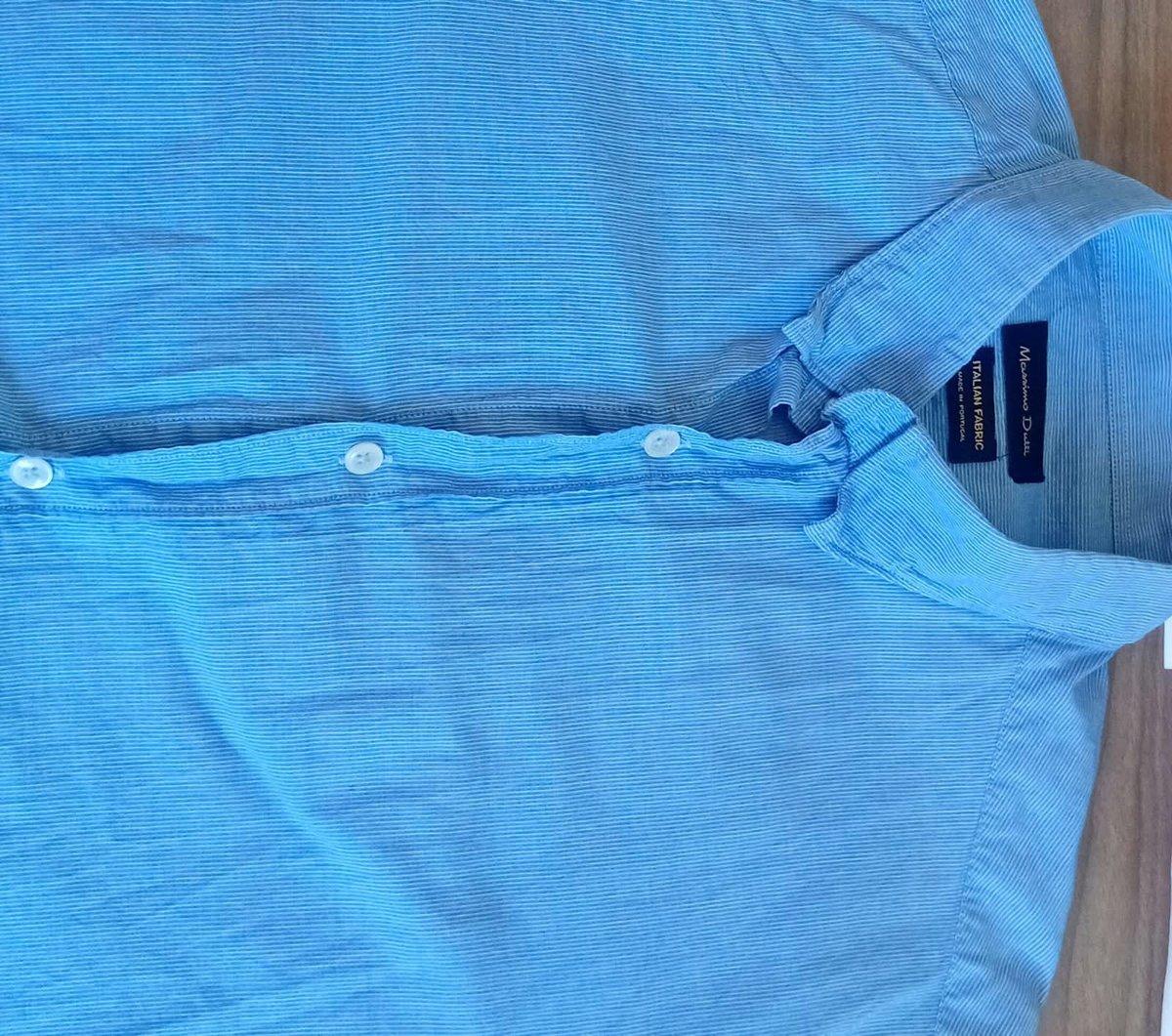Chemise homme bleu clair a rayures fines